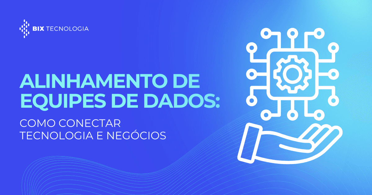 Profissionais de tecnologia e líderes de negócios conversando e analisando gráficos interativos em um ambiente corporativo.
