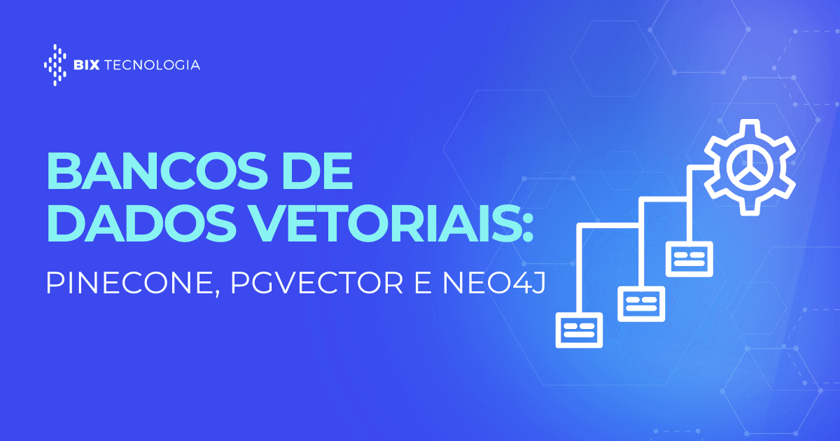 Diagrama comparando as arquiteturas técnicas de Pinecone, pgvector e Neo4j.