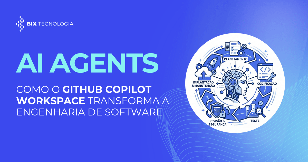 Diagrama ilustrando as fases de engenharia de software suportadas por agentes de Inteligência Artificial autônomos.