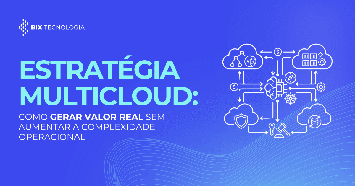 Diagrama ilustrando a conexão entre diferentes provedores de nuvem pública, gerenciados por uma camada centralizada de segurança e governança de dados.
